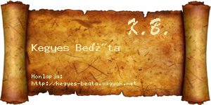 Kegyes Beáta névjegykártya